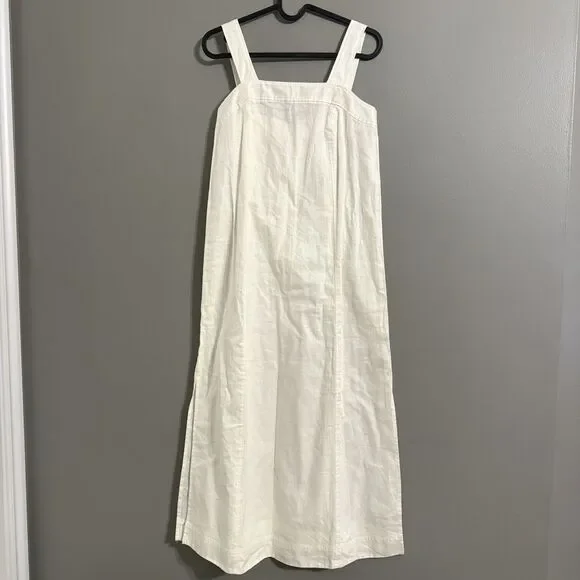Madewell Linen Blend Princess Seamed Dress Old Money quiet luxury timeless NWT - Picture 2 of 9